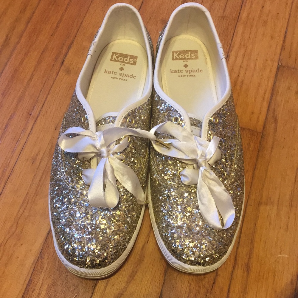 EUC 🌟 kate spade 🌟 Gold sequin Keds 8.5 women’s